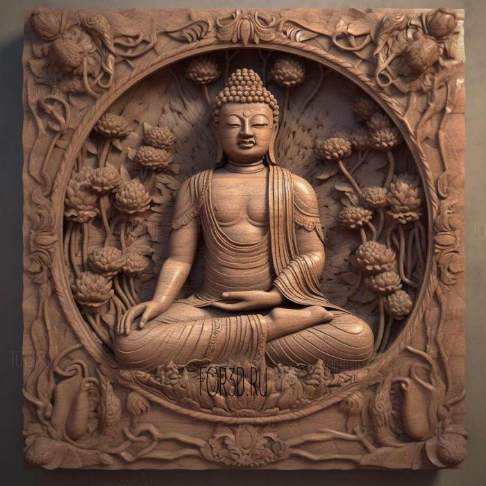 stl buddha 3 stl model for CNC